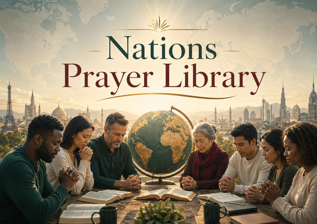 Believers praying for the nations with hope, worship, and biblical intercession